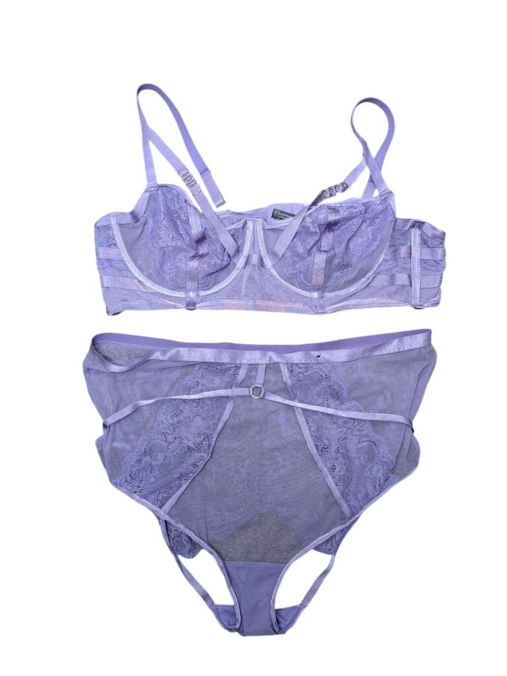 Torrid Curve Lavender Purple Strappy Lace Bralette Set Size 3X
